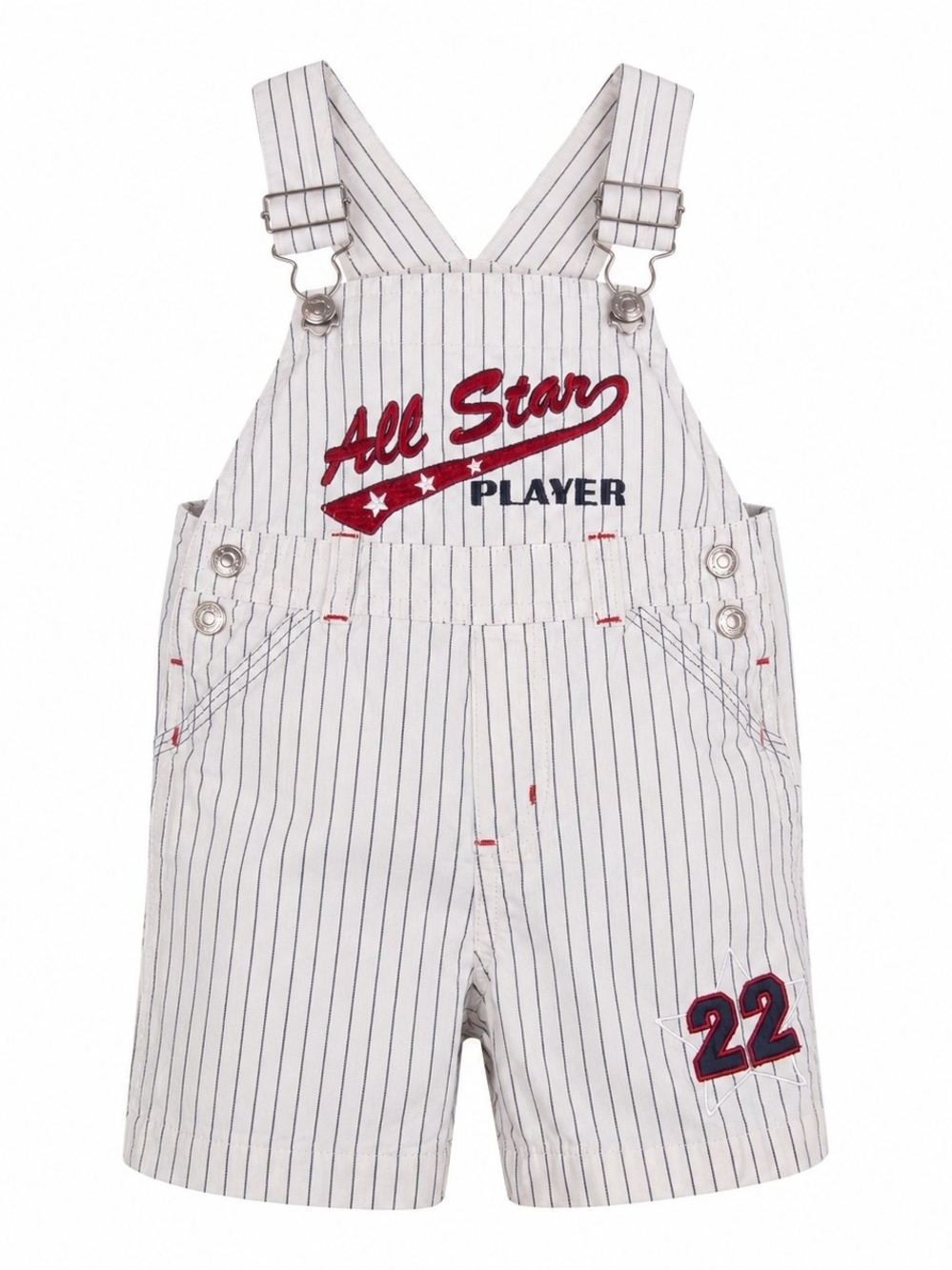Vintage Miniwear Striped All-star Shorts Overalls Infant Size Baby 18 Months A3